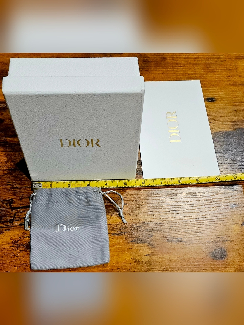 NEW Dior White Gold Gift Box Set Dust Bag Blank Card Tissue Paper Wallet Jewelry - Picture 13 of 15